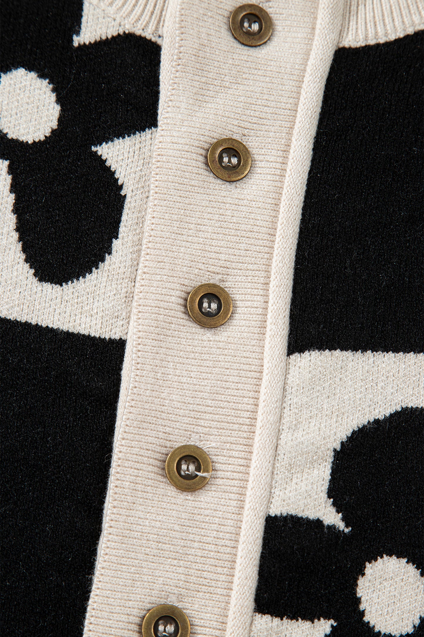 Black Flower Plaid Henley Baggy Sweater-TOPS / DRESSES-[Adult]-[Female]-2022 Online Blue Zone Planet