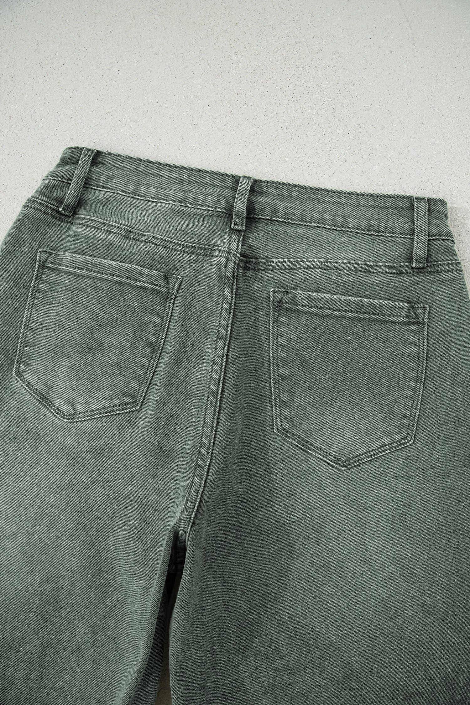 Four Leaf Clover Slight Distressed Raw Edge Wide Leg Jeans-Bottoms/Jeans-[Adult]-[Female]-2022 Online Blue Zone Planet