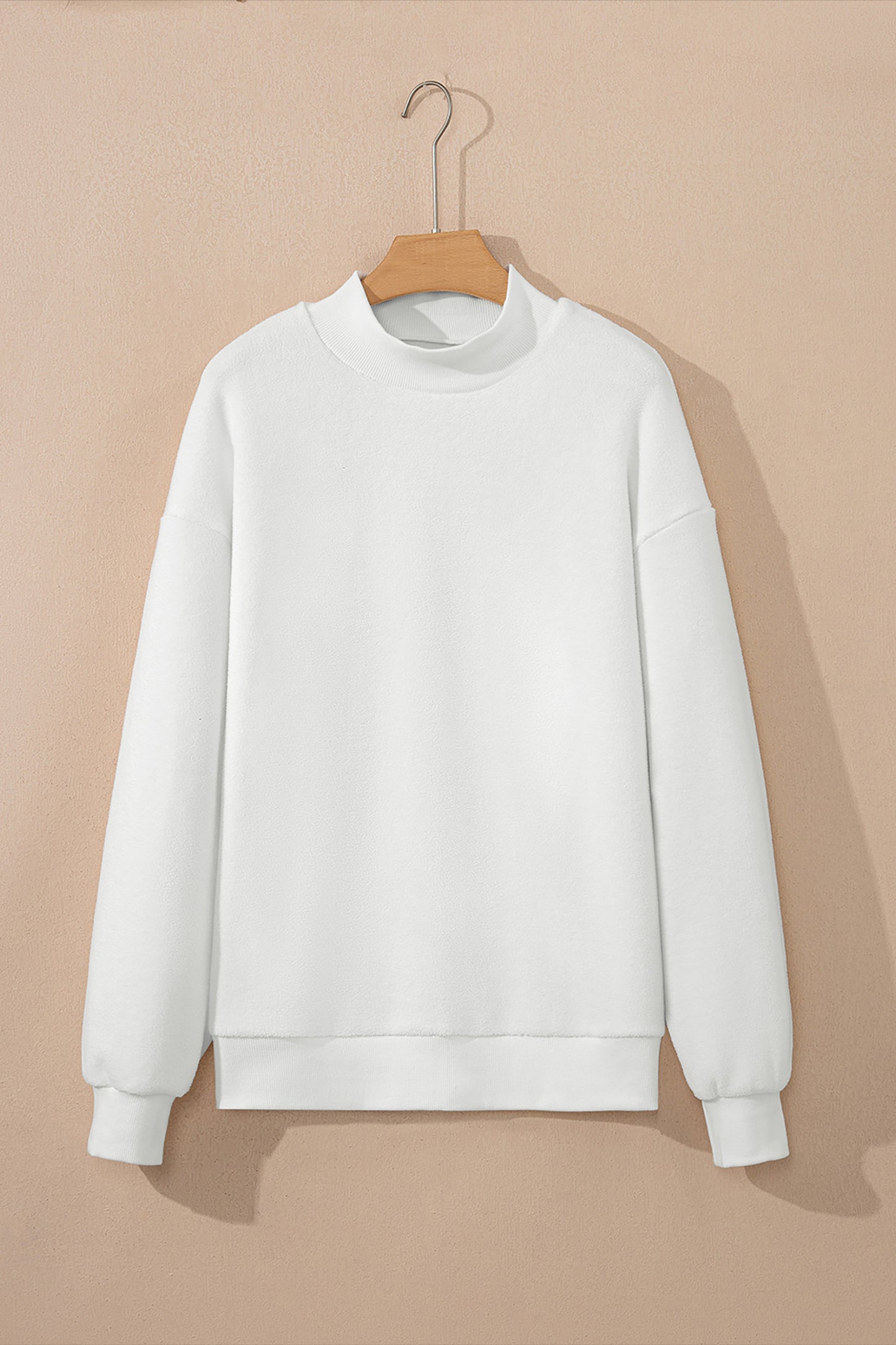 Bright Pink Oversize Drop Shoulder Reversible Mock Neck Sweatshirt-Tops/Sweatshirts & Hoodies-[Adult]-[Female]-2022 Online Blue Zone Planet