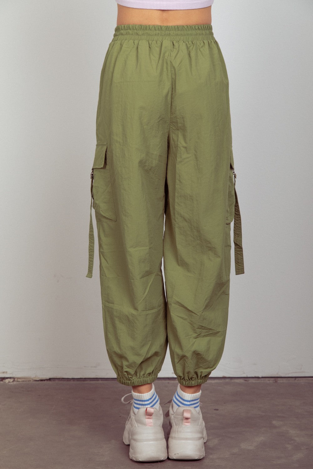 Blue Zone Planet | VERY J Elastic Waist Woven Cargo Pants-TOPS / DRESSES-[Adult]-[Female]-2022 Online Blue Zone Planet