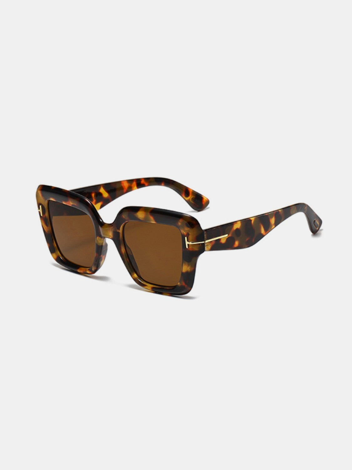 Polycarbonate Frame Square Sunglasses-SUN GLASSES-[Adult]-[Female]-Brown-One Size-2022 Online Blue Zone Planet