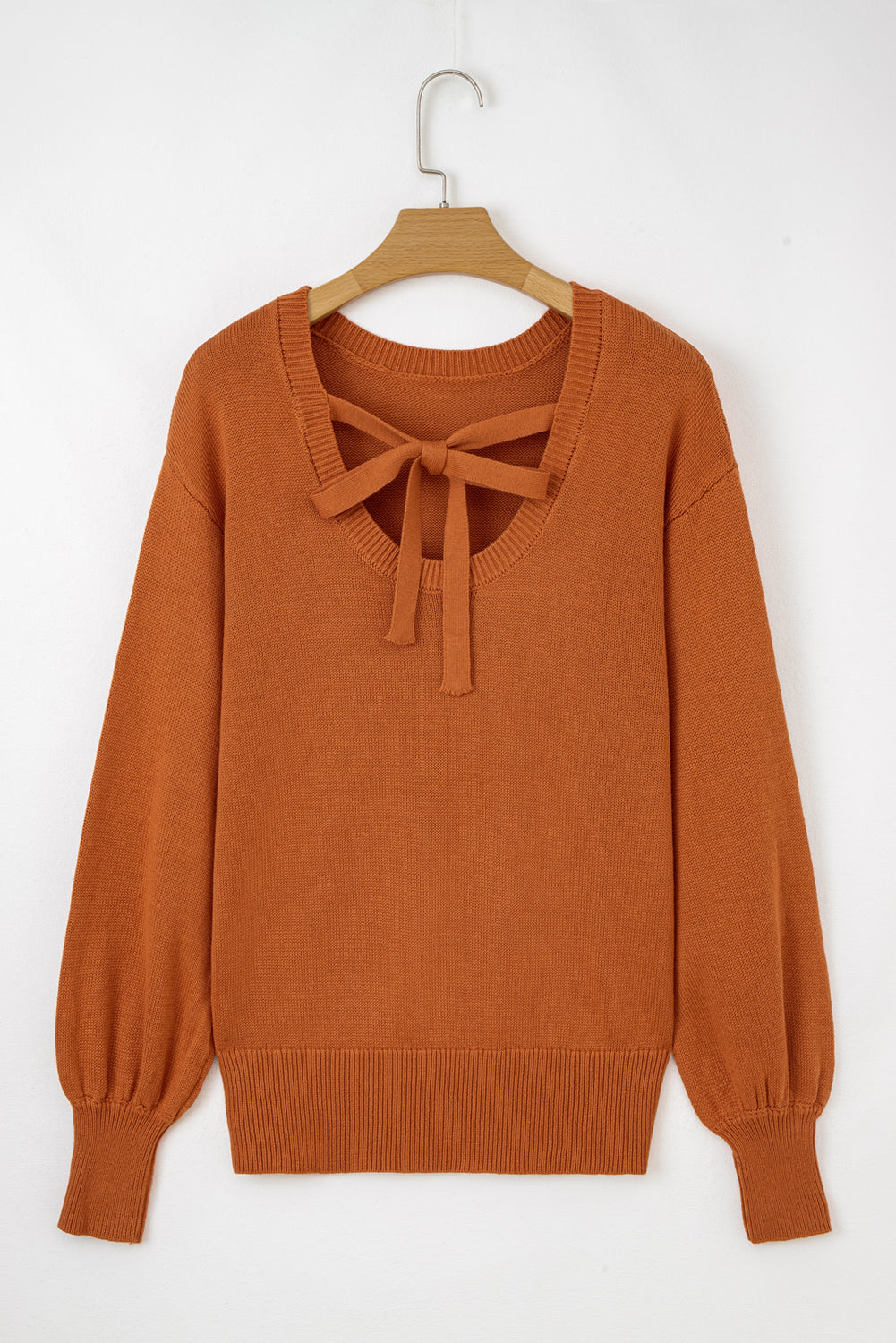 Gold Flame Solid Color Ribbed Trim Drop Shoulder Sweater-TOPS / DRESSES-[Adult]-[Female]-2022 Online Blue Zone Planet
