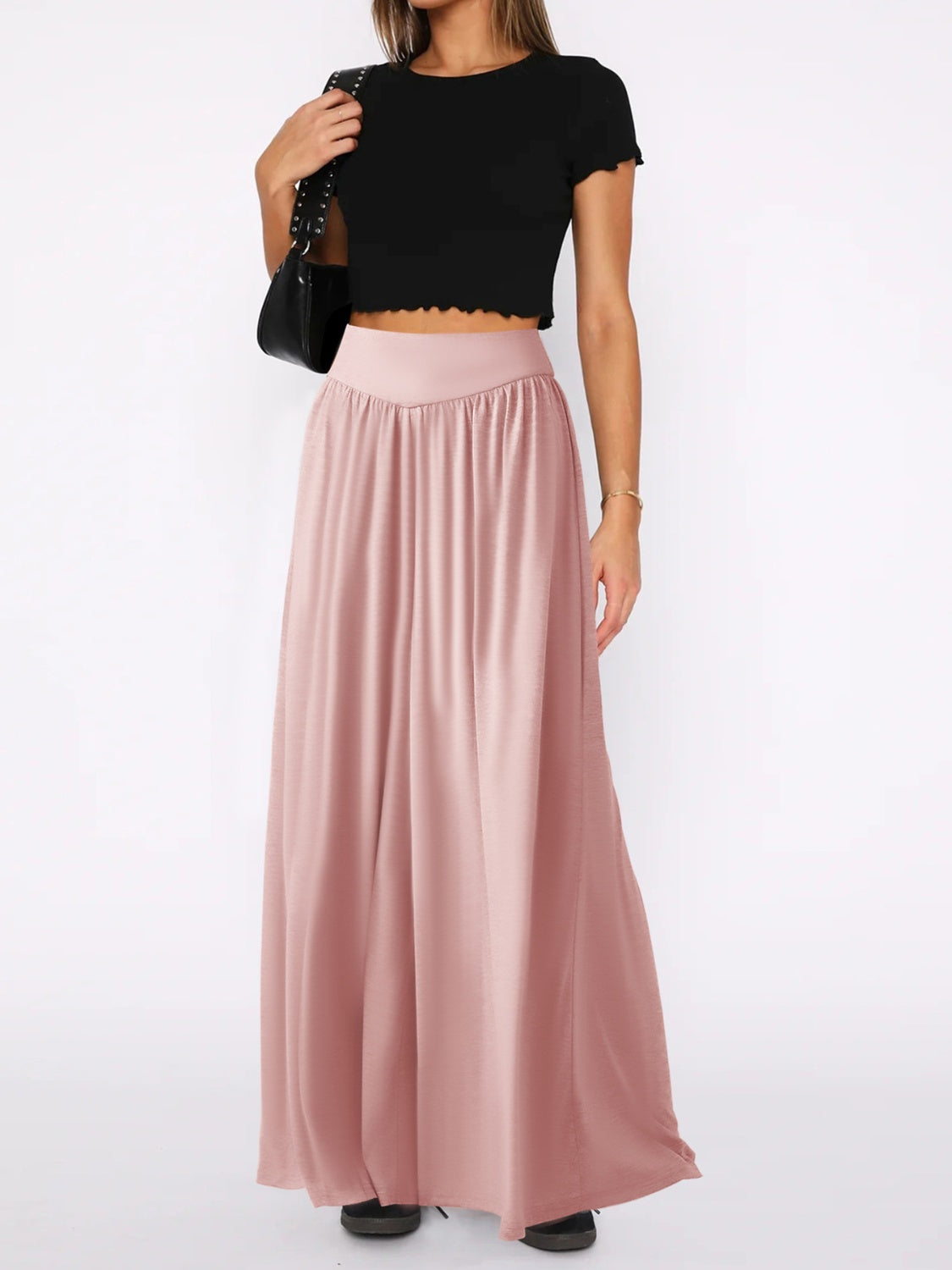 High Waist Wide Leg Pants-BOTTOMS SIZES SMALL MEDIUM LARGE-[Adult]-[Female]-2022 Online Blue Zone Planet