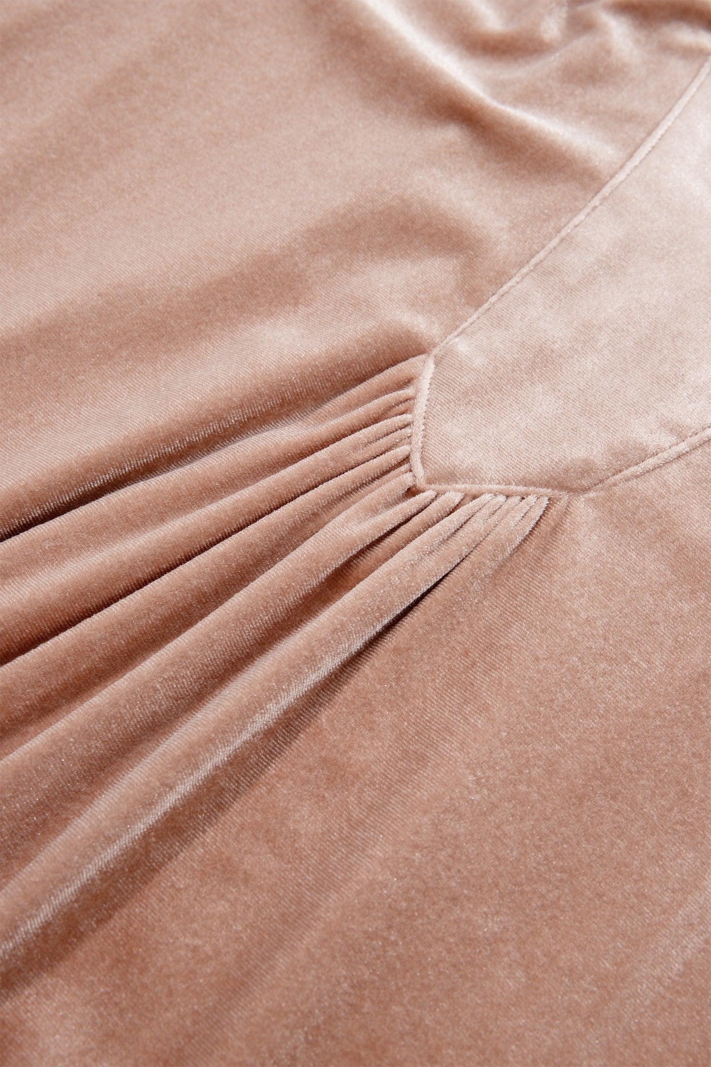 Light French Beige Embroidered Sleeve Velvet Mini Shift Dress-TOPS / DRESSES-[Adult]-[Female]-2022 Online Blue Zone Planet
