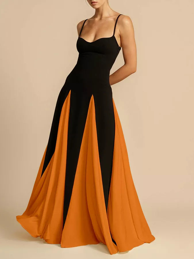 Linda's Two-Tone Flowing Maxi Dress – Blue Zone Planet