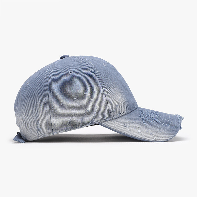 Distressed Adjustable Cotton Hat-HATS-[Adult]-[Female]-2022 Online Blue Zone Planet