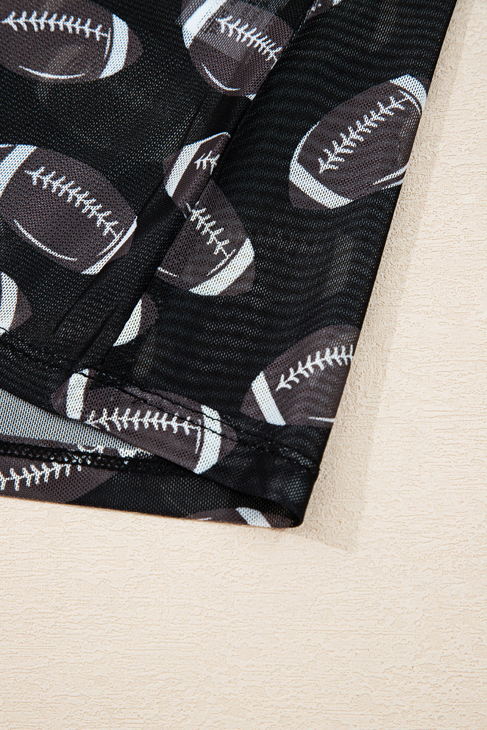 Black Game Day Rugby Mesh Sheer Long Sleeve Top-Tops/Long Sleeve Tops-[Adult]-[Female]-2022 Online Blue Zone Planet