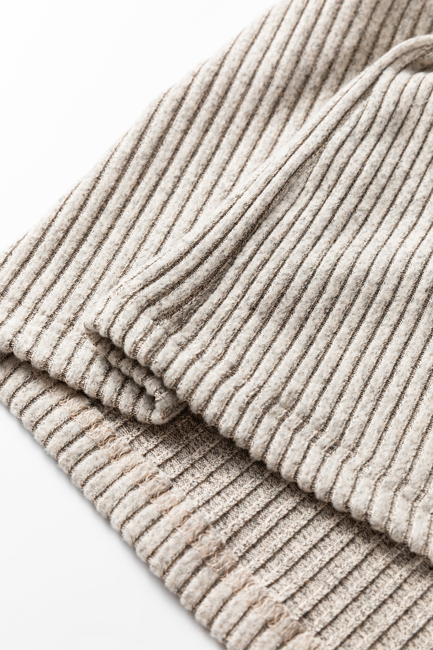 Simply Taupe Plus Size Ribbed Knit Kangaroo Pocket Henley Long Sleeve Top-Plus Size/Plus Size Tops/Plus Size Long Sleeve Tops-[Adult]-[Female]-2022 Online Blue Zone Planet