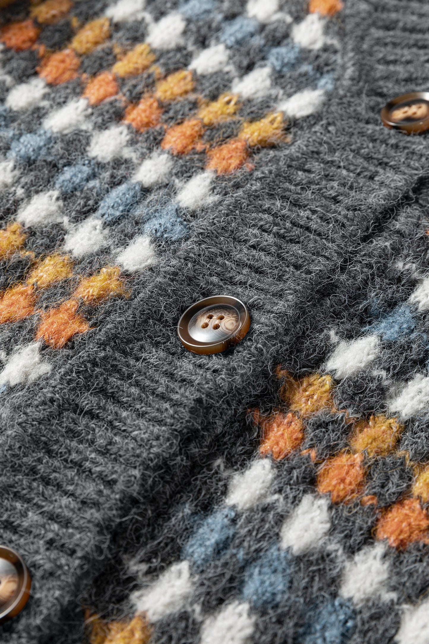 Multicolour Dotty Pattern Knit Button Front V Neck Sweater Cardigan-TOPS / DRESSES-[Adult]-[Female]-2022 Online Blue Zone Planet