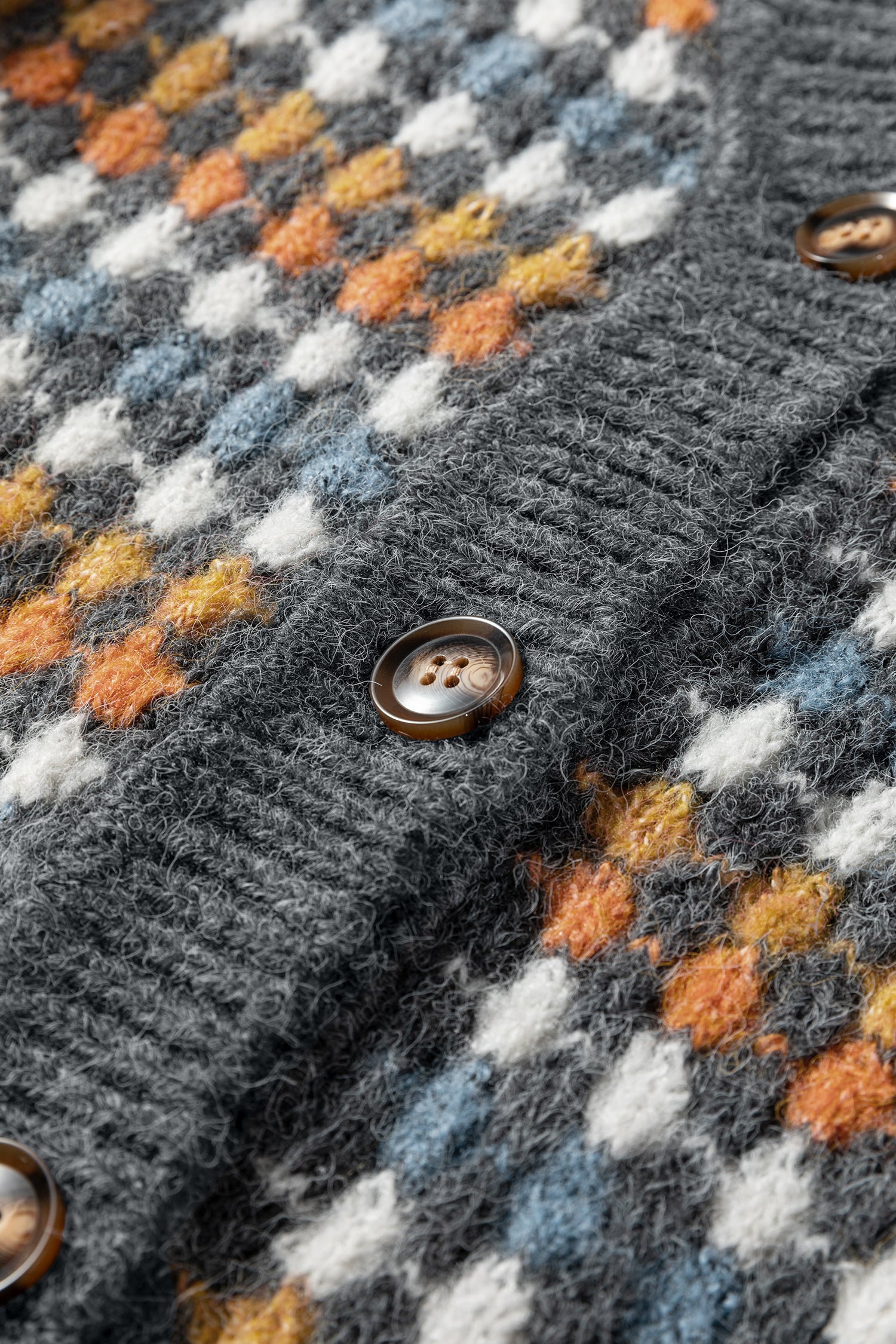 Multicolour Dotty Pattern Knit Button Front V Neck Sweater Cardigan-TOPS / DRESSES-[Adult]-[Female]-2022 Online Blue Zone Planet