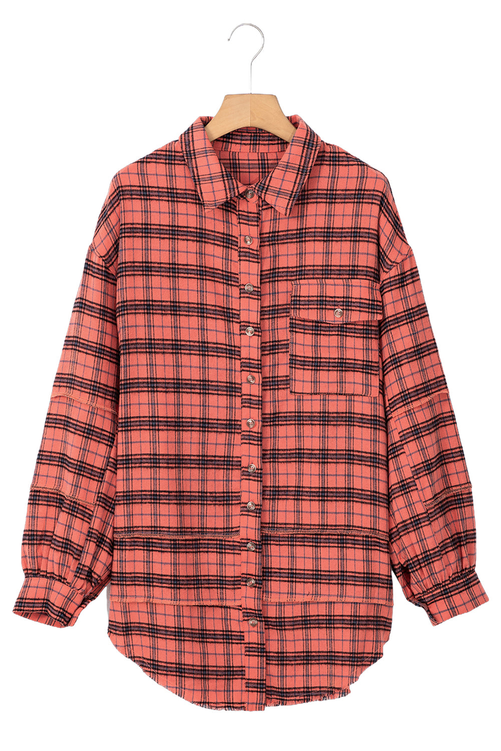 Green Plaid Long Sleeve Collar Shirt-Long Sleeve Tops-[Adult]-[Female]-2022 Online Blue Zone Planet