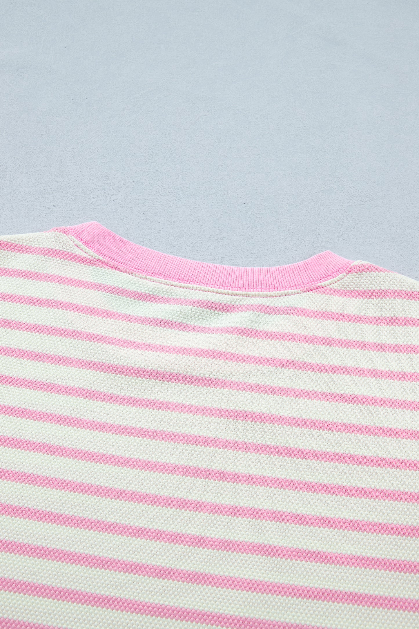 Pink Stripe Ruffled Short Sleeve Patchwork Blouse-Tops/Blouses & Shirts-[Adult]-[Female]-2022 Online Blue Zone Planet