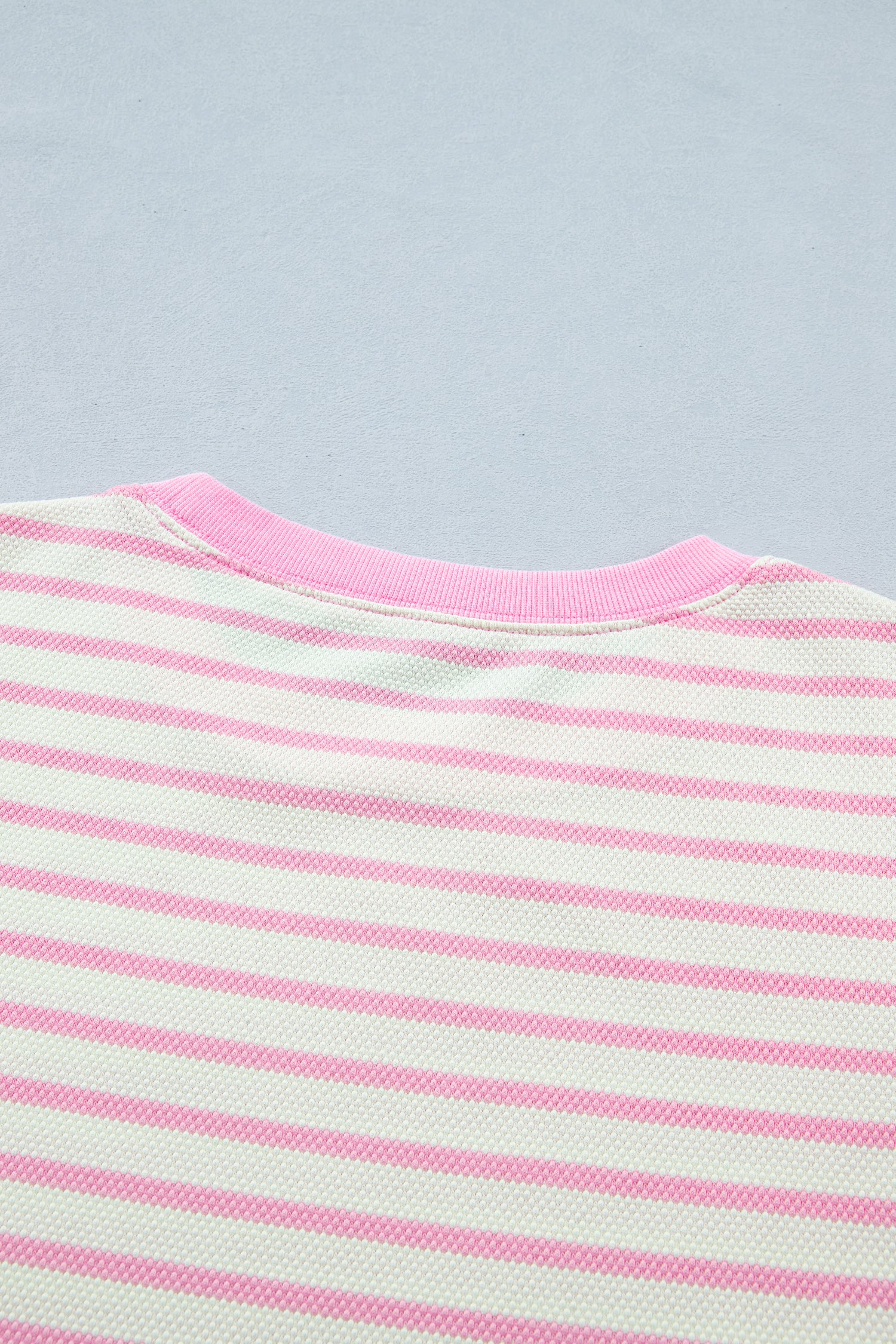 Pink Stripe Ruffled Short Sleeve Patchwork Blouse-Tops/Blouses & Shirts-[Adult]-[Female]-2022 Online Blue Zone Planet