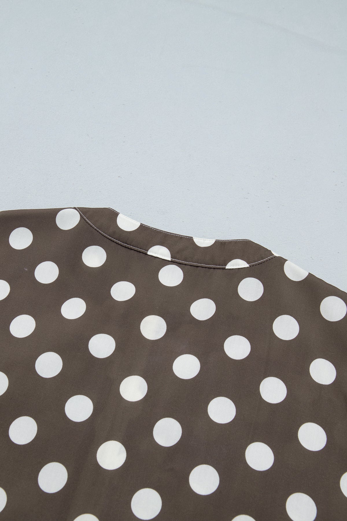 Brown Polka Dot Contrast Detail Zip-Up Long Sleeve Shacket-Outerwear/Jackets-[Adult]-[Female]-2022 Online Blue Zone Planet