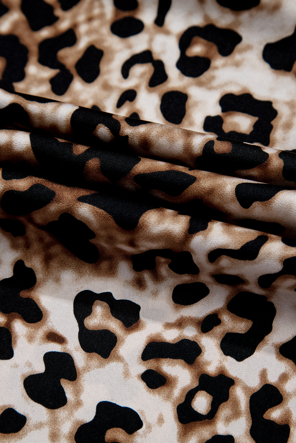 Brown Leopard Print Puff Sleeve Ricrac Maxi Dress-Maxi Dresses-[Adult]-[Female]-2022 Online Blue Zone Planet