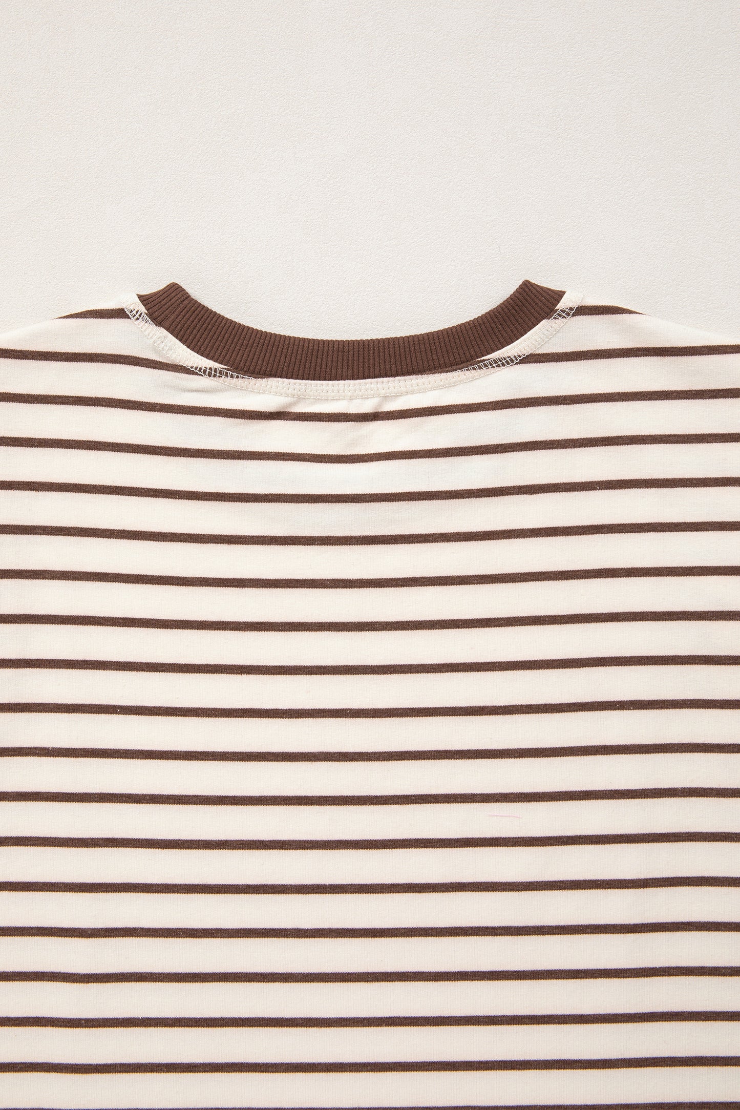 Brown Stripe Ribbed Round Neck Trim Loose Tank Top-Tops/Tank Tops-[Adult]-[Female]-2022 Online Blue Zone Planet