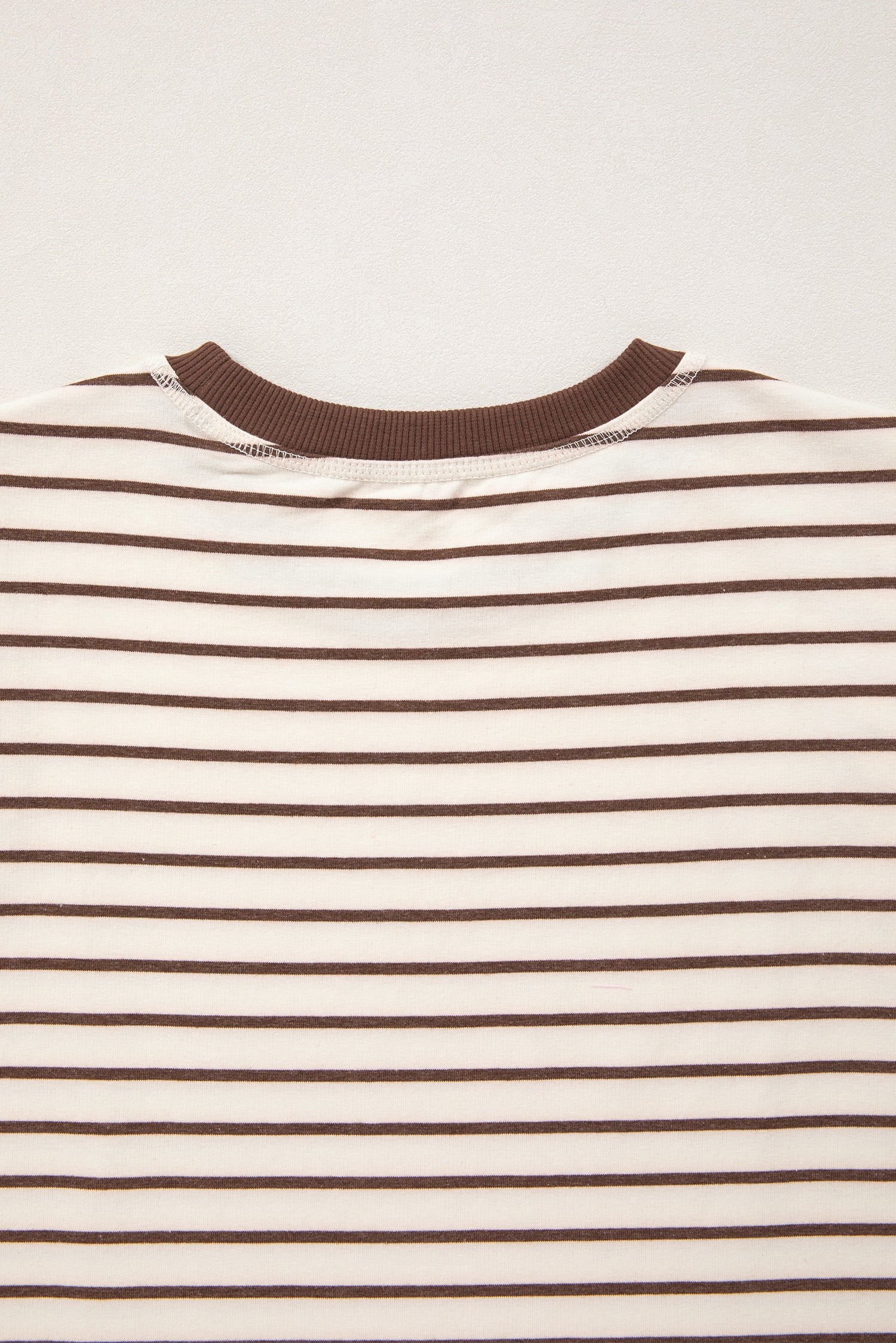 Brown Stripe Ribbed Round Neck Trim Loose Tank Top-Tops/Tank Tops-[Adult]-[Female]-2022 Online Blue Zone Planet