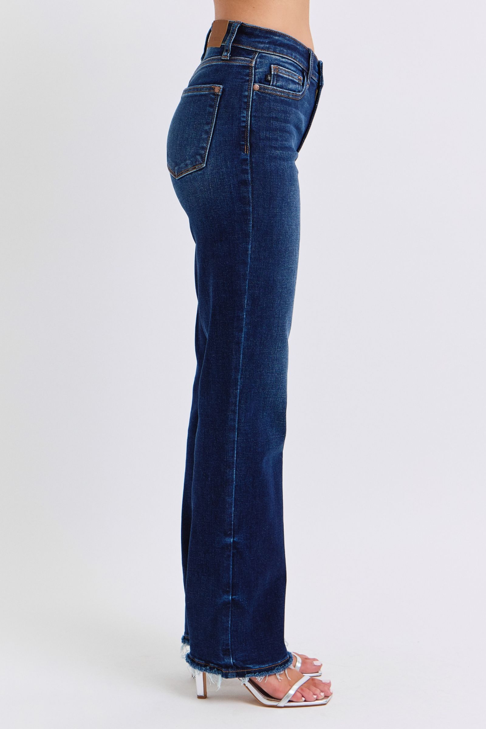 Judy Blue Full Size Raw Hem Straight Leg Jeans-BOTTOMS SIZES SMALL MEDIUM LARGE-[Adult]-[Female]-2022 Online Blue Zone Planet