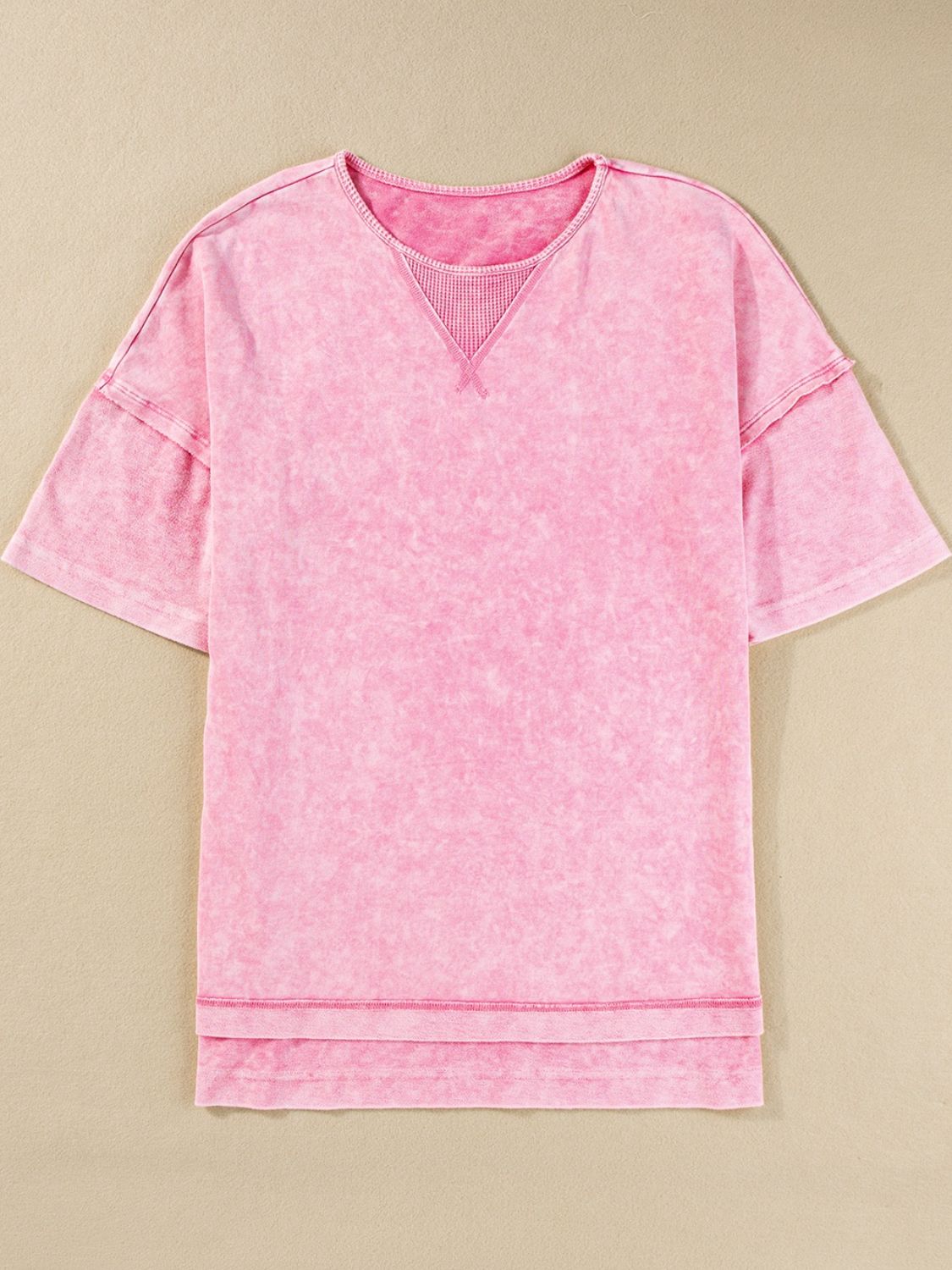 Round Neck Half Sleeve T-Shirt-TOPS / DRESSES-[Adult]-[Female]-Blush Pink-S-2022 Online Blue Zone Planet