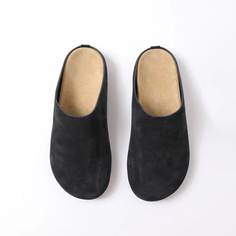 Blue Zone Planet | Suede Round Toe Slip-Ons-SHOES-[Adult]-[Female]-2022 Online Blue Zone Planet