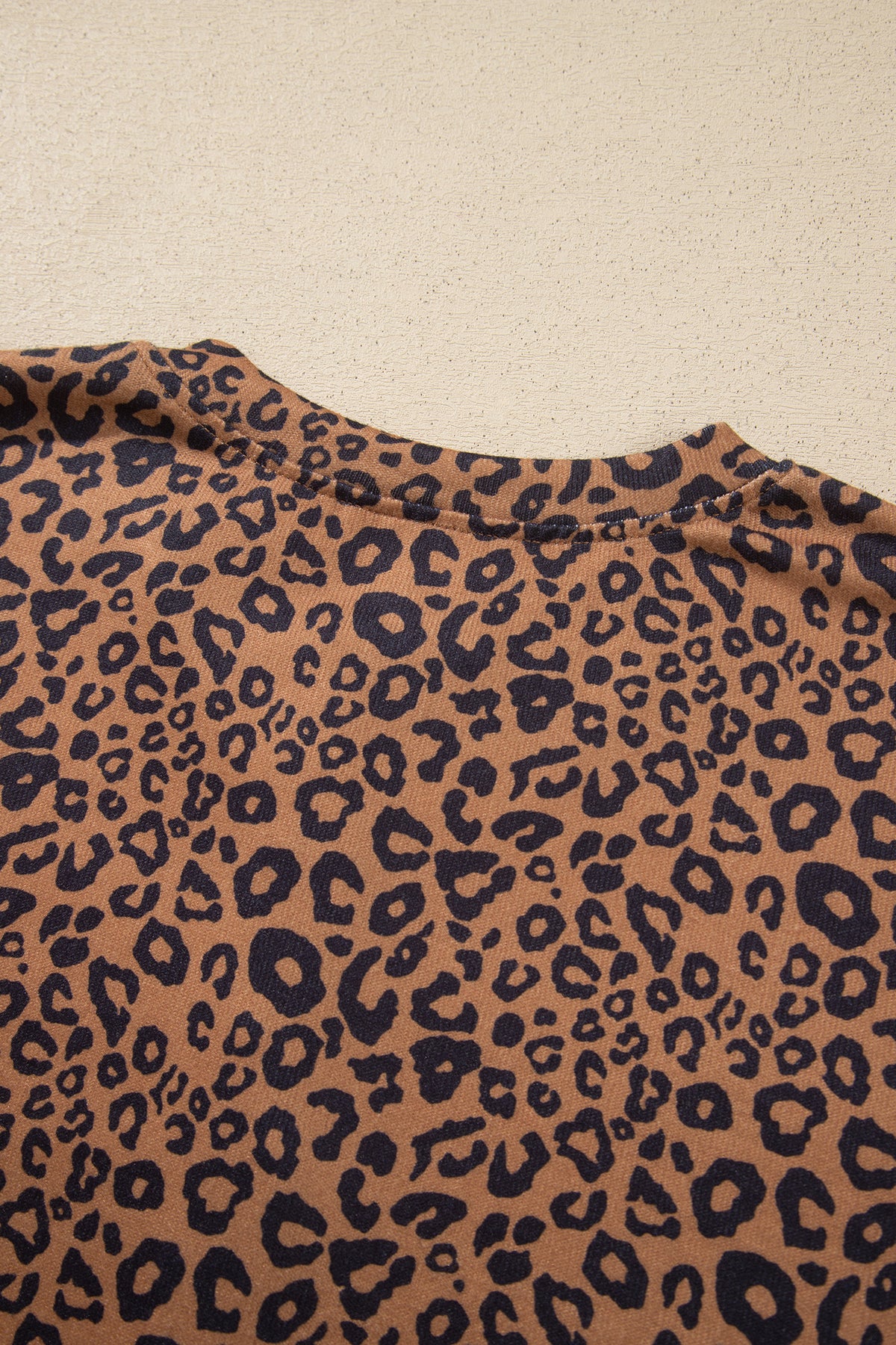 Brown Leopard Print Long Sleeve Henley Top Elastic Waist Shorts 2pcs Outfit-Two Piece Sets/Short Sets-[Adult]-[Female]-2022 Online Blue Zone Planet