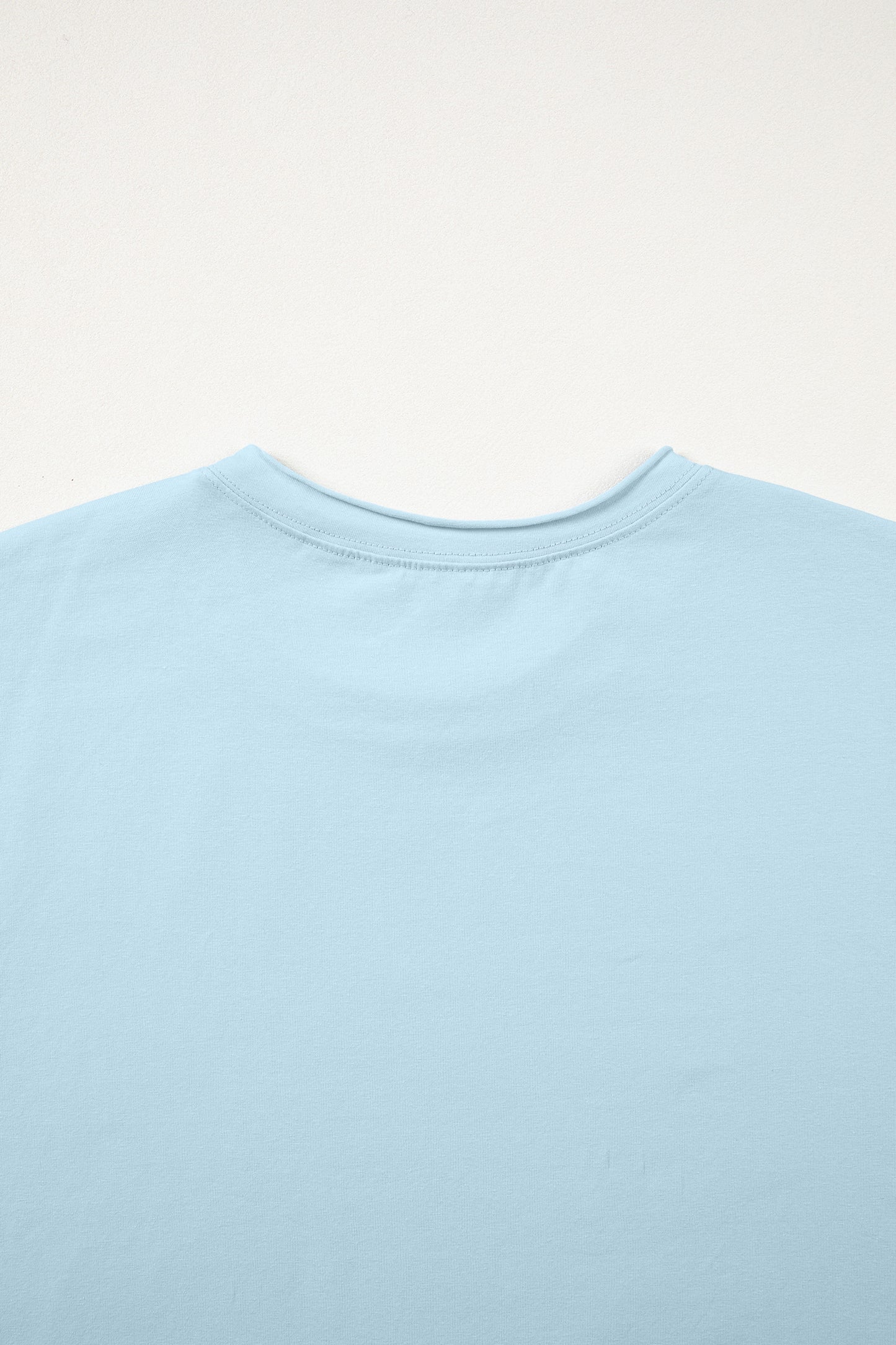 Myosotis Solid Color Round Neck Casual T Shirt-Tops/Tops & Tees-[Adult]-[Female]-2022 Online Blue Zone Planet