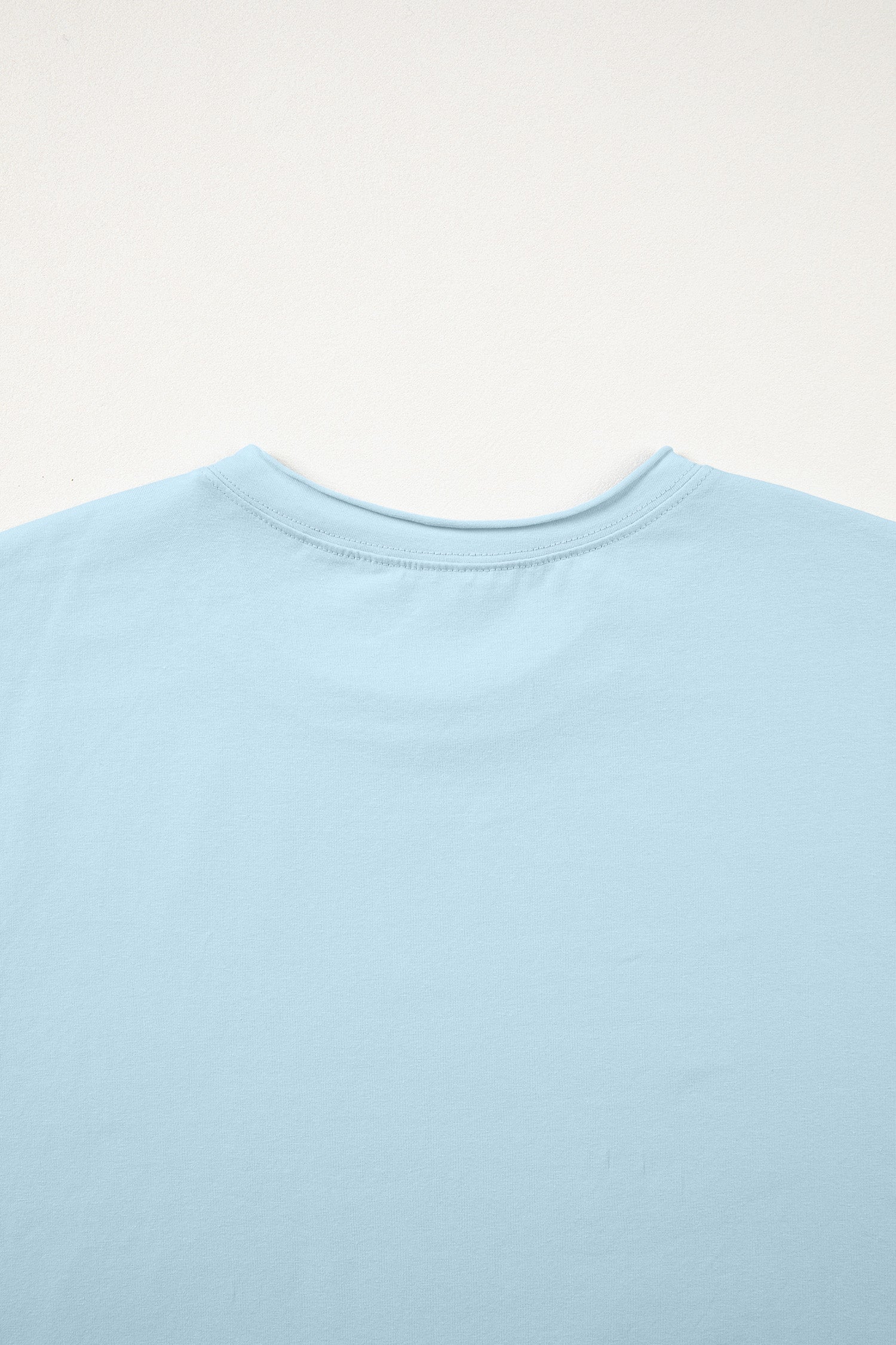 Myosotis Solid Color Round Neck Casual T Shirt-Tops/Tops & Tees-[Adult]-[Female]-2022 Online Blue Zone Planet