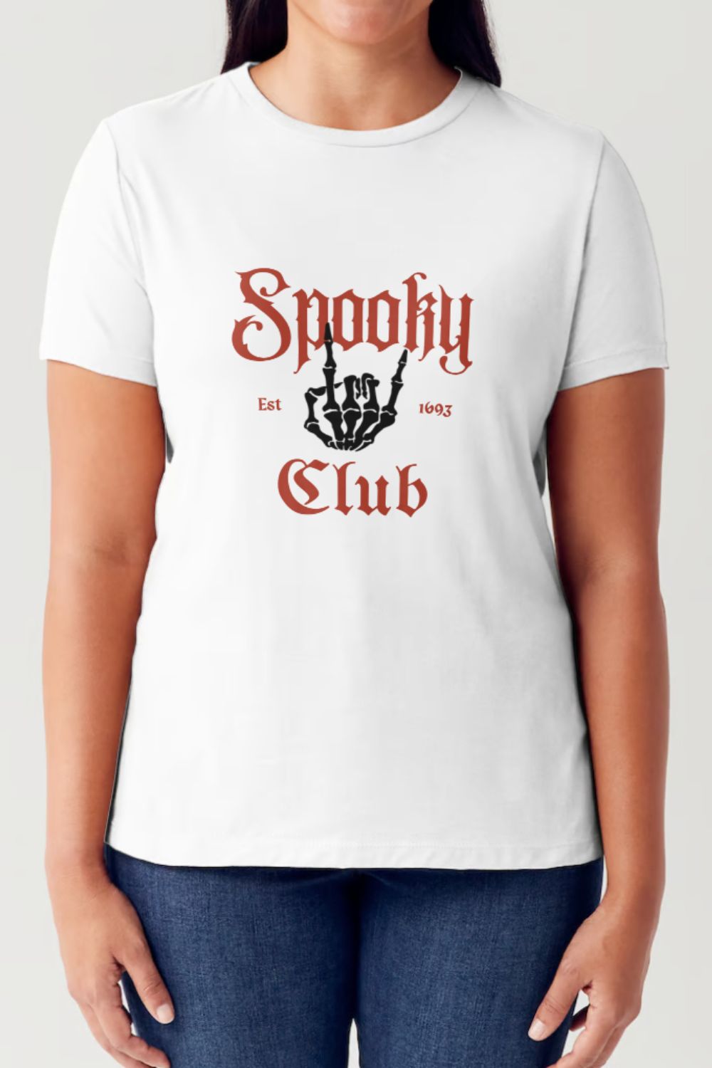 Simply Love Full Size SPOOKY CLUB Short Sleeve Tubular T-Shirt-TOPS / DRESSES-[Adult]-[Female]-White-S-2022 Online Blue Zone Planet