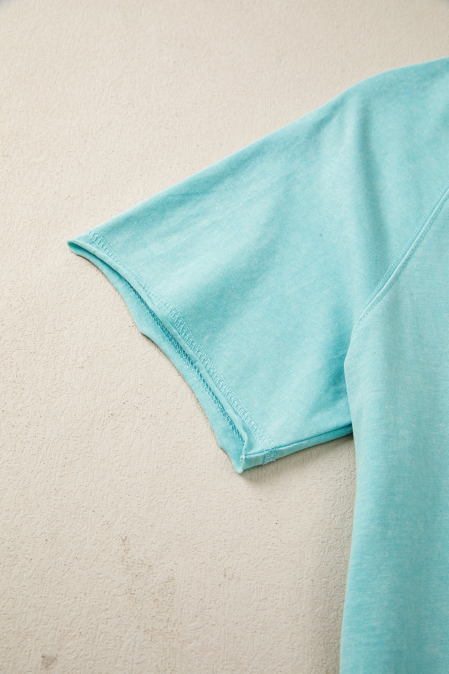 Mint Green Mineral Wash Raglan Sleeve Boxy Fit Cropped Tee-Tops/Tops & Tees-[Adult]-[Female]-2022 Online Blue Zone Planet