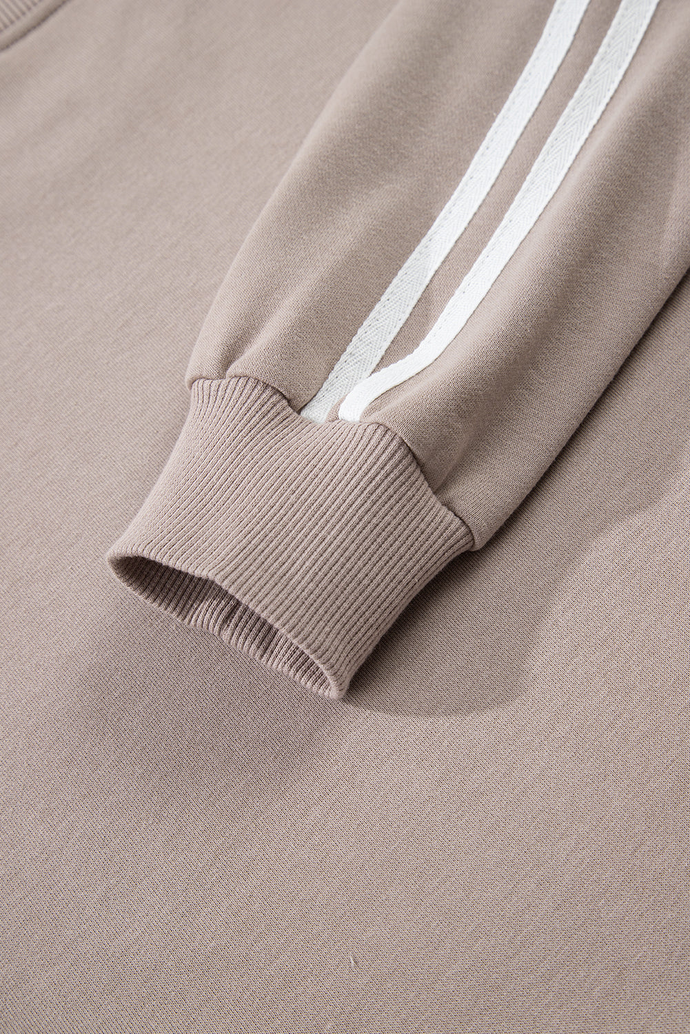 Gray Morn Varsity Striped Detail Crewneck Pullover Elastic Sweatpants 2pcs Outfit-Two Piece Sets/Pant Sets-[Adult]-[Female]-2022 Online Blue Zone Planet