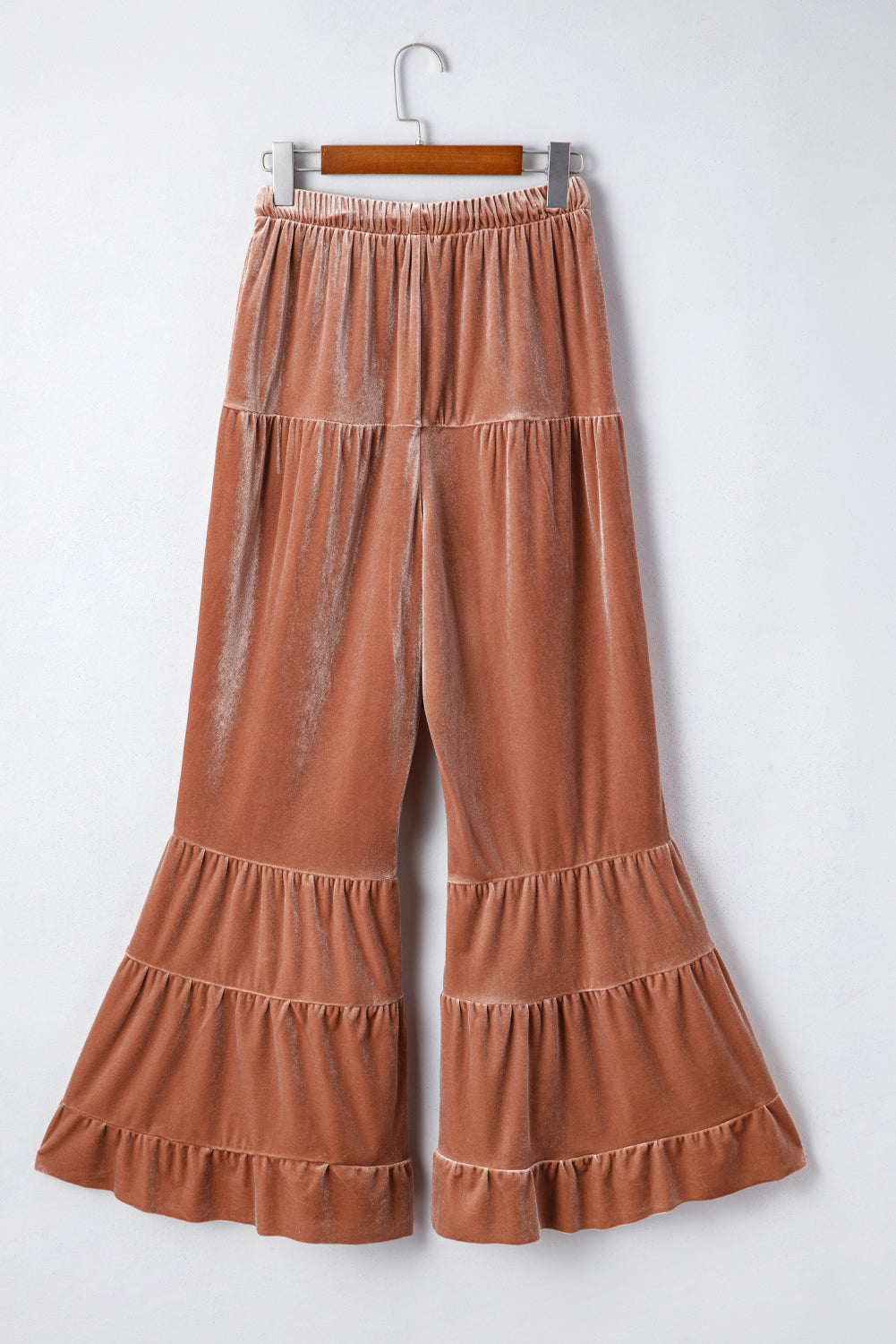 Straw Yellow Mineral Wash Lace-up High Waist Tiered Bell Bottom Pants-Bottoms/Pants & Culotte-[Adult]-[Female]-2022 Online Blue Zone Planet