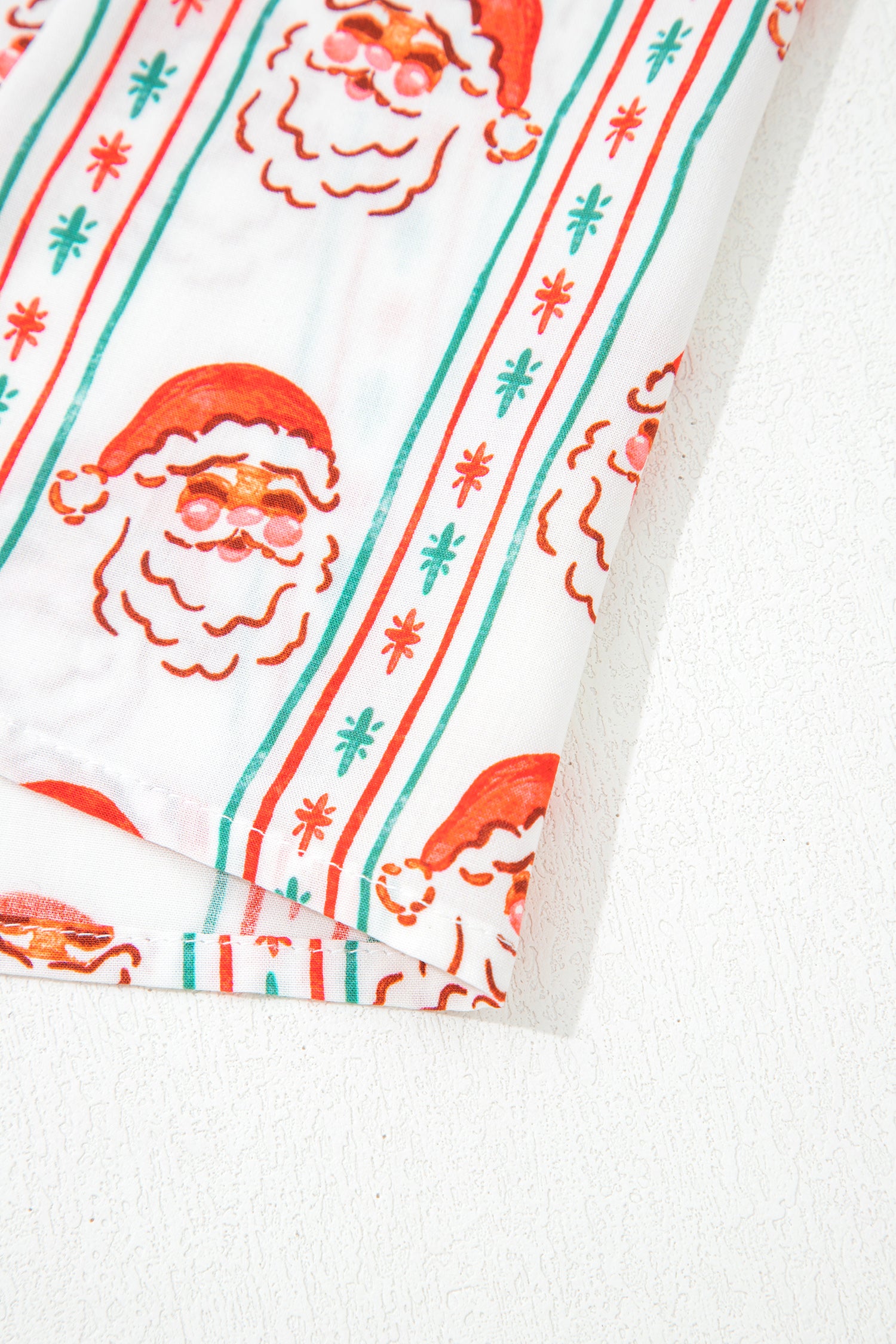 White Father Christmas Contrast Collar Button Front Long Sleeve A-line Mini Dress-TOPS / DRESSES-[Adult]-[Female]-2022 Online Blue Zone Planet