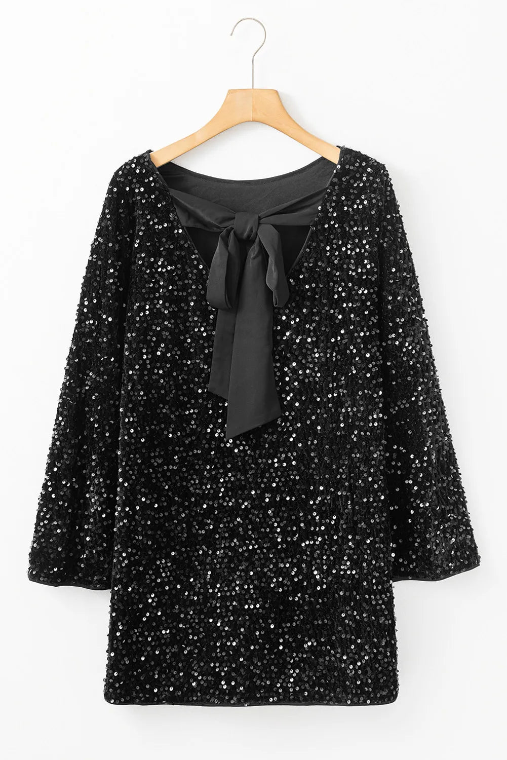 sequin tops and dresses Cusghjbsg Women Glitter Long Sleeve Round Neck Sheer Mini Dress with Solid Color Sleeveless Slip Dress 2 Piece Outfit (Black A, S) at Amazon Women's Clothing store Gathered Elastic Detail Women's Sequin Tops | Nordstrom