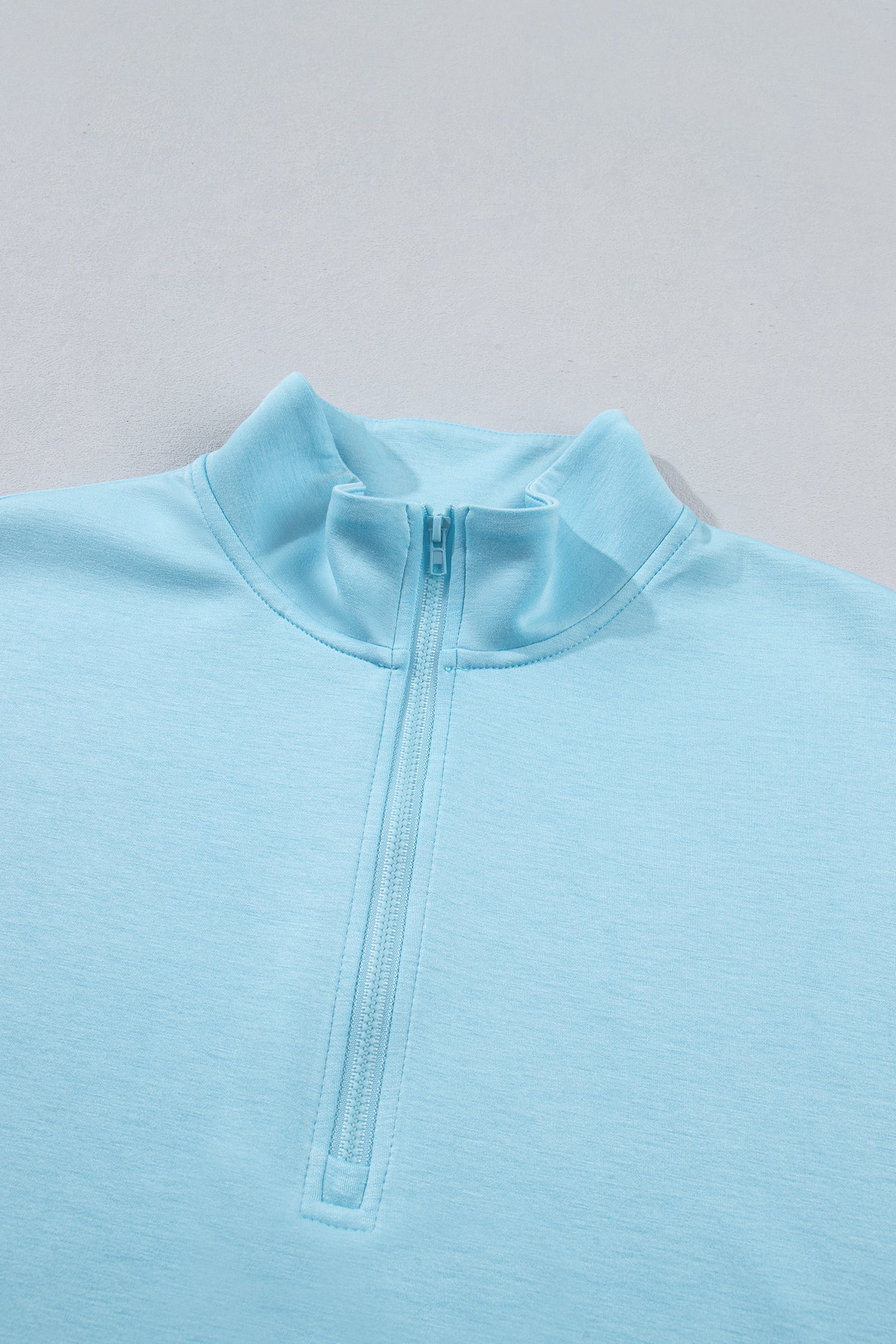 Myosotis Half Zip High Neck Tee Athleisure Short Set-Two Piece Sets/Short Sets-[Adult]-[Female]-2022 Online Blue Zone Planet