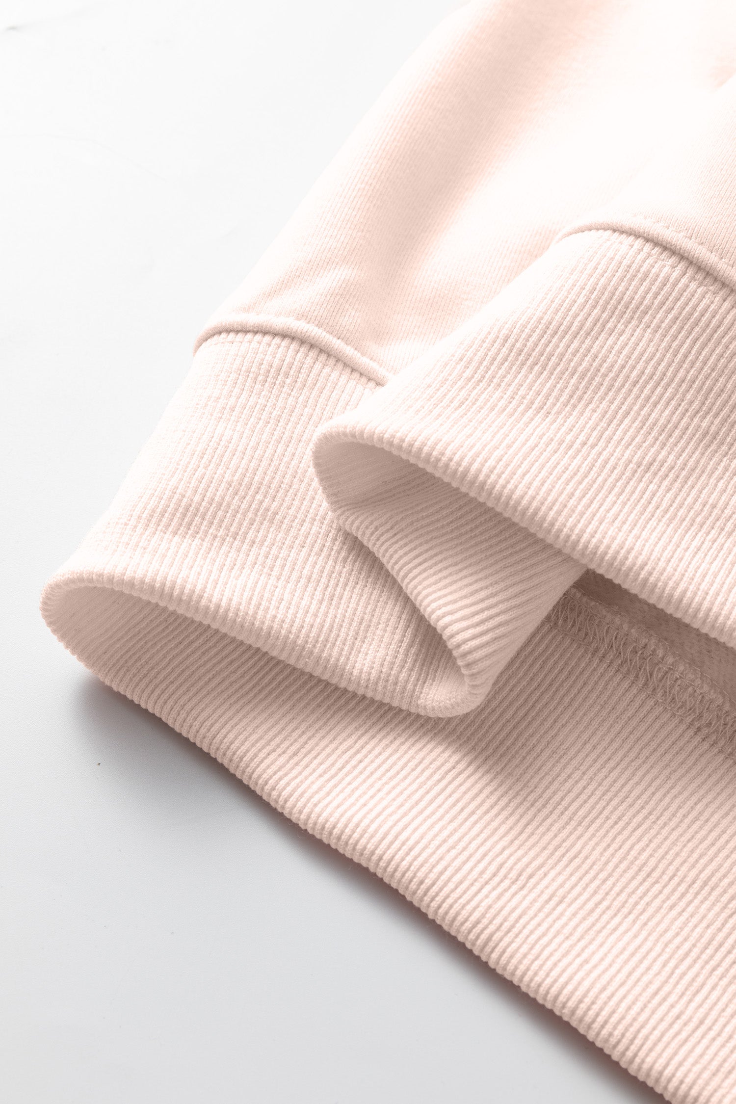 Light Pink Oversize Blessed Embroidered Mock Neck Sweatshirt-Tops/Sweatshirts & Hoodies-[Adult]-[Female]-2022 Online Blue Zone Planet