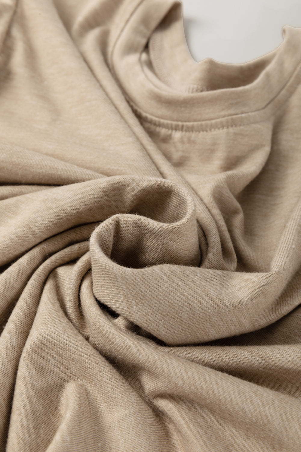 Parchment Solid Color Ruched Puff Sleeve T Shirt-Tops/Tops & Tees-[Adult]-[Female]-2022 Online Blue Zone Planet