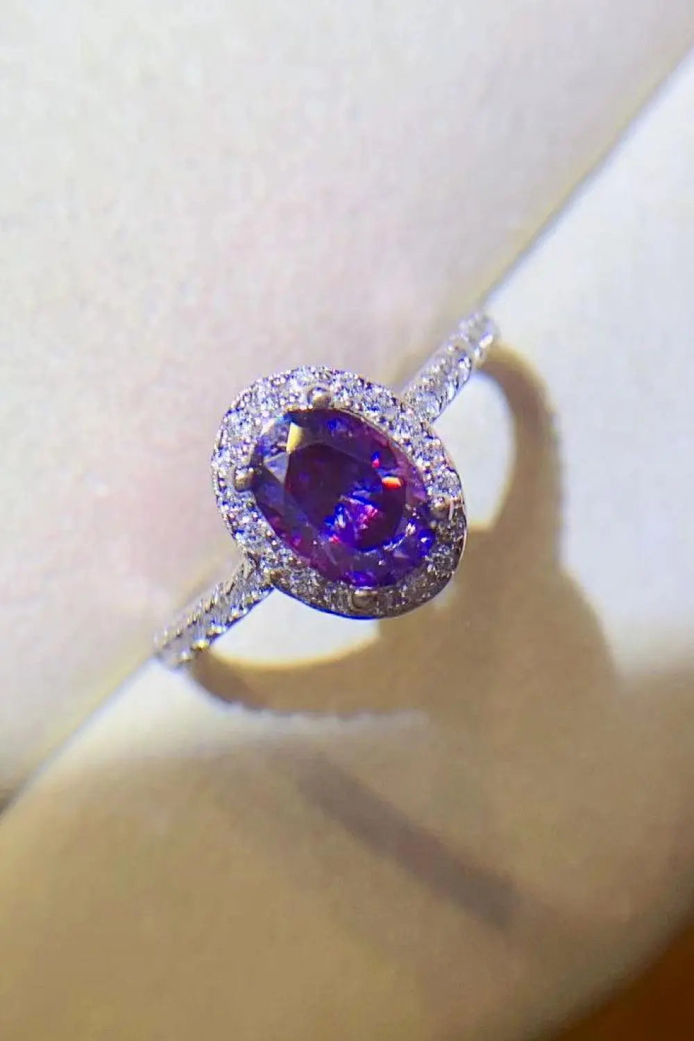 925 Sterling Silver 1 Carat Purple Moissanite Ring BLUE ZONE PLANET