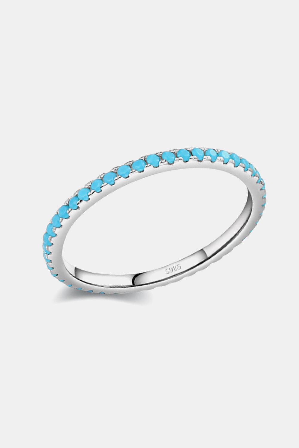 925 Sterling Silver Artificial Turquoise Ring BLUE ZONE PLANET