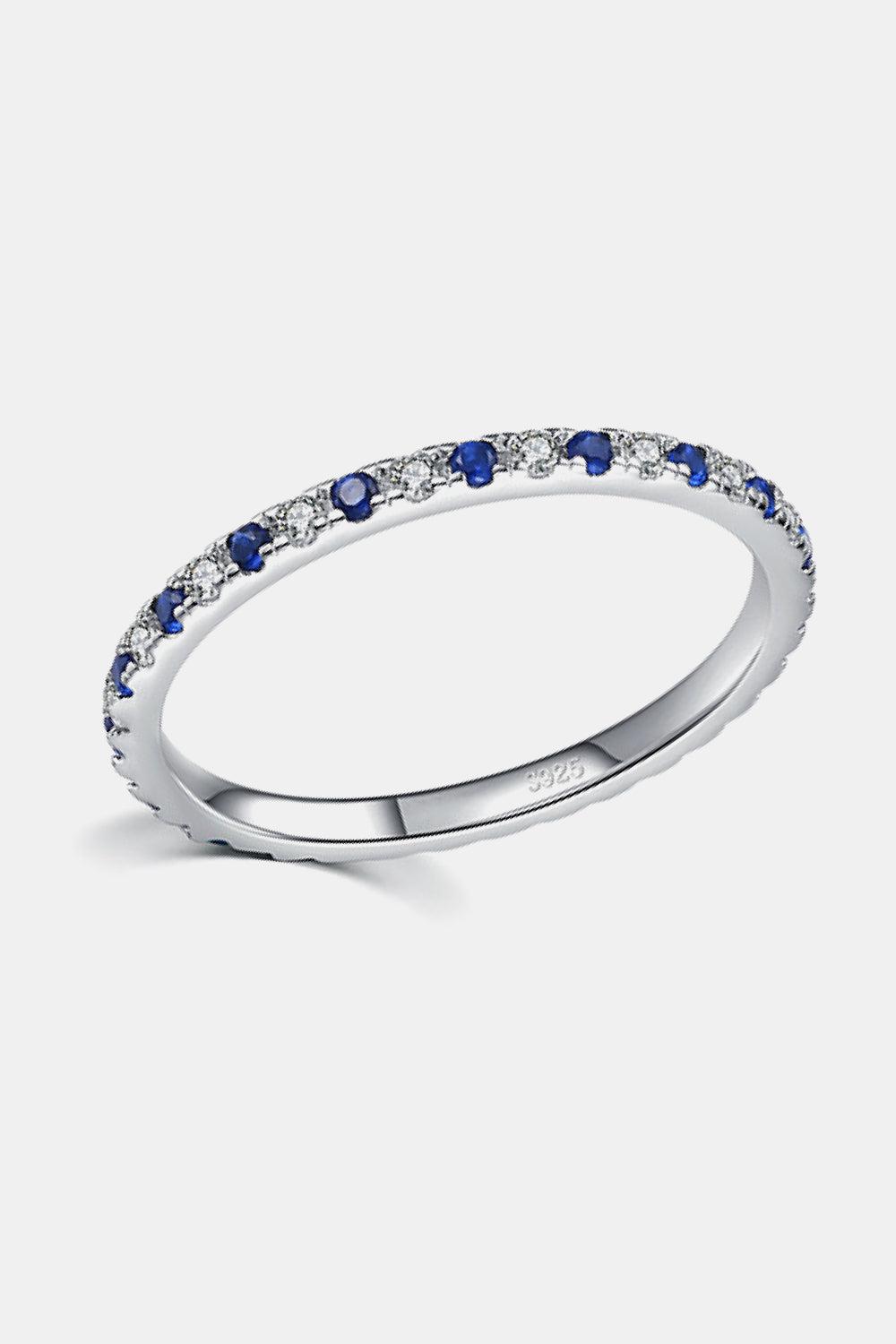 925 Sterling Silver Cubic Zirconia Ring BLUE ZONE PLANET