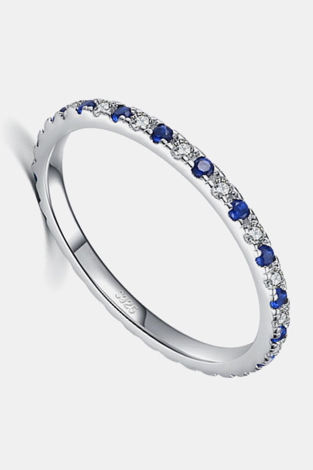 925 Sterling Silver Cubic Zirconia Ring BLUE ZONE PLANET