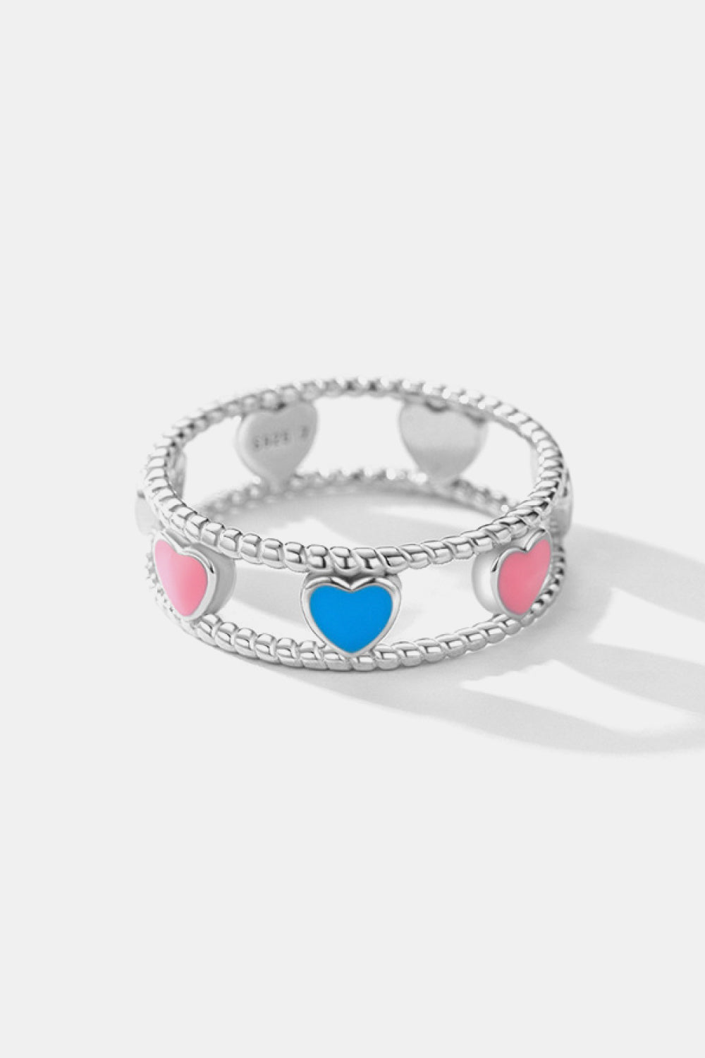925 Sterling Silver Cutout Heart Shape Ring BLUE ZONE PLANET