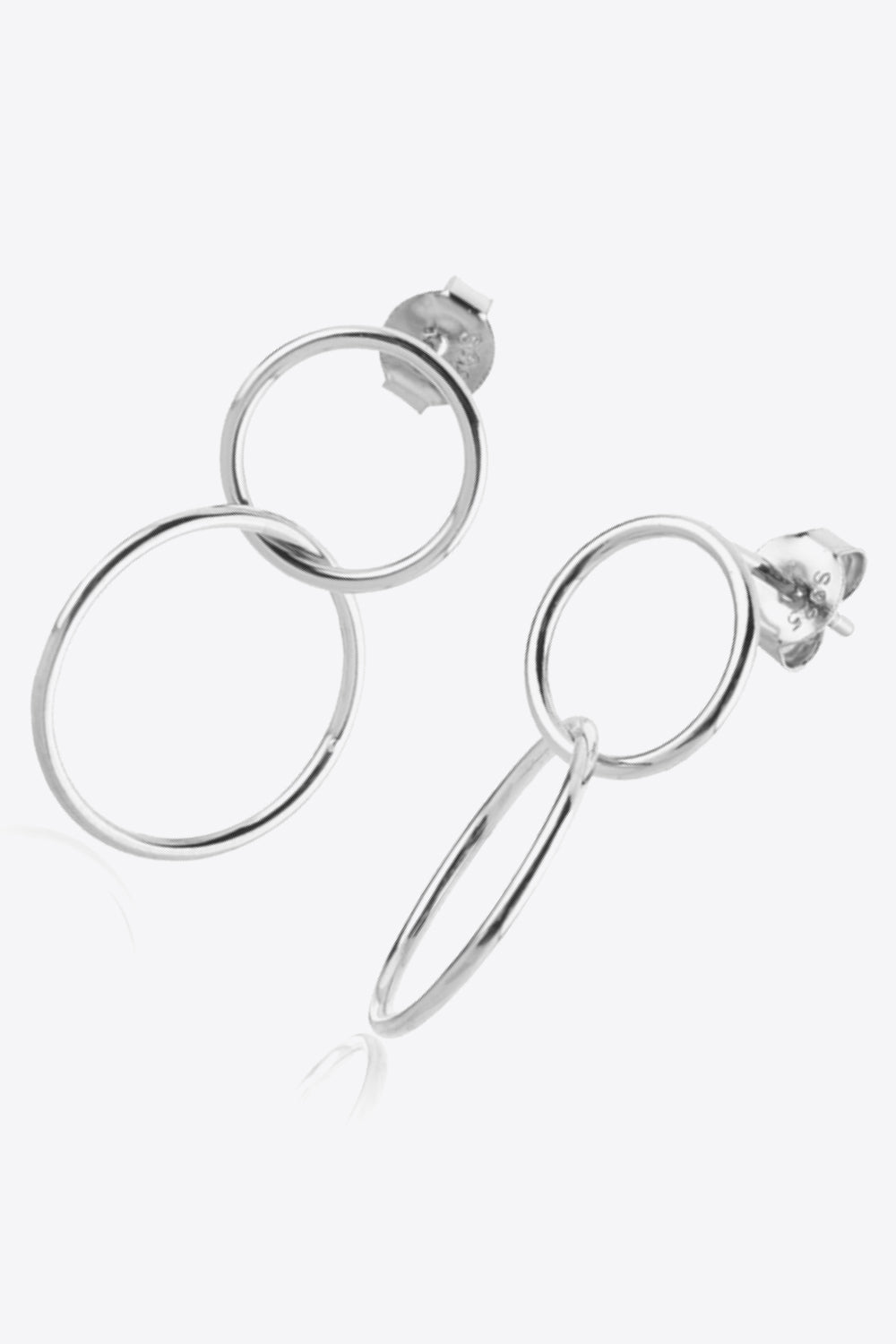 925 Sterling Silver Double Hoop Drop Earrings BLUE ZONE PLANET