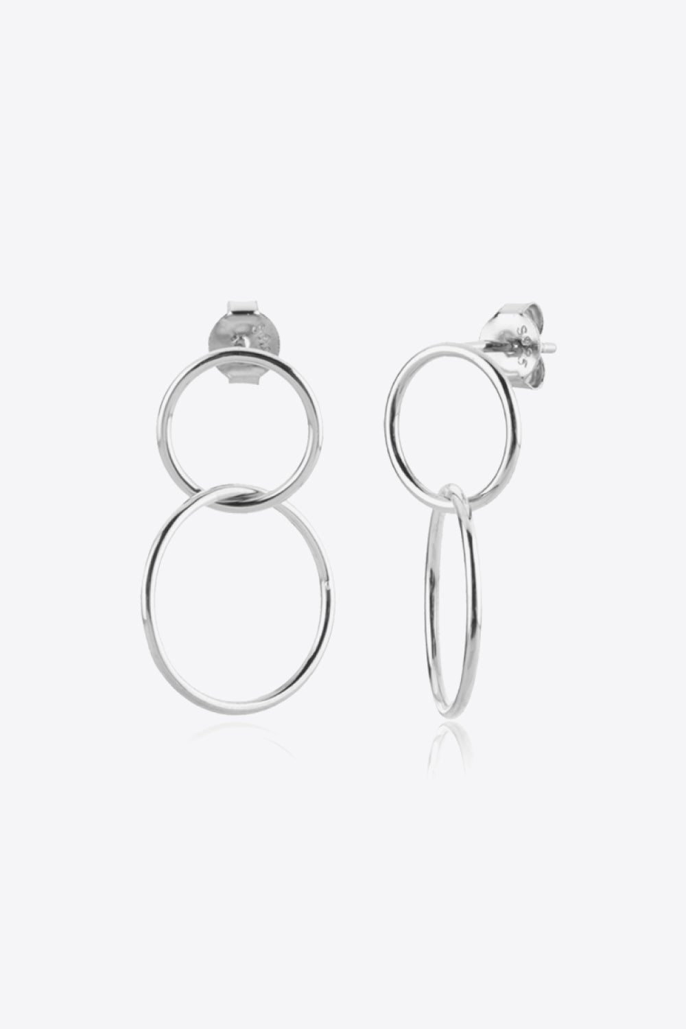 925 Sterling Silver Double Hoop Drop Earrings BLUE ZONE PLANET