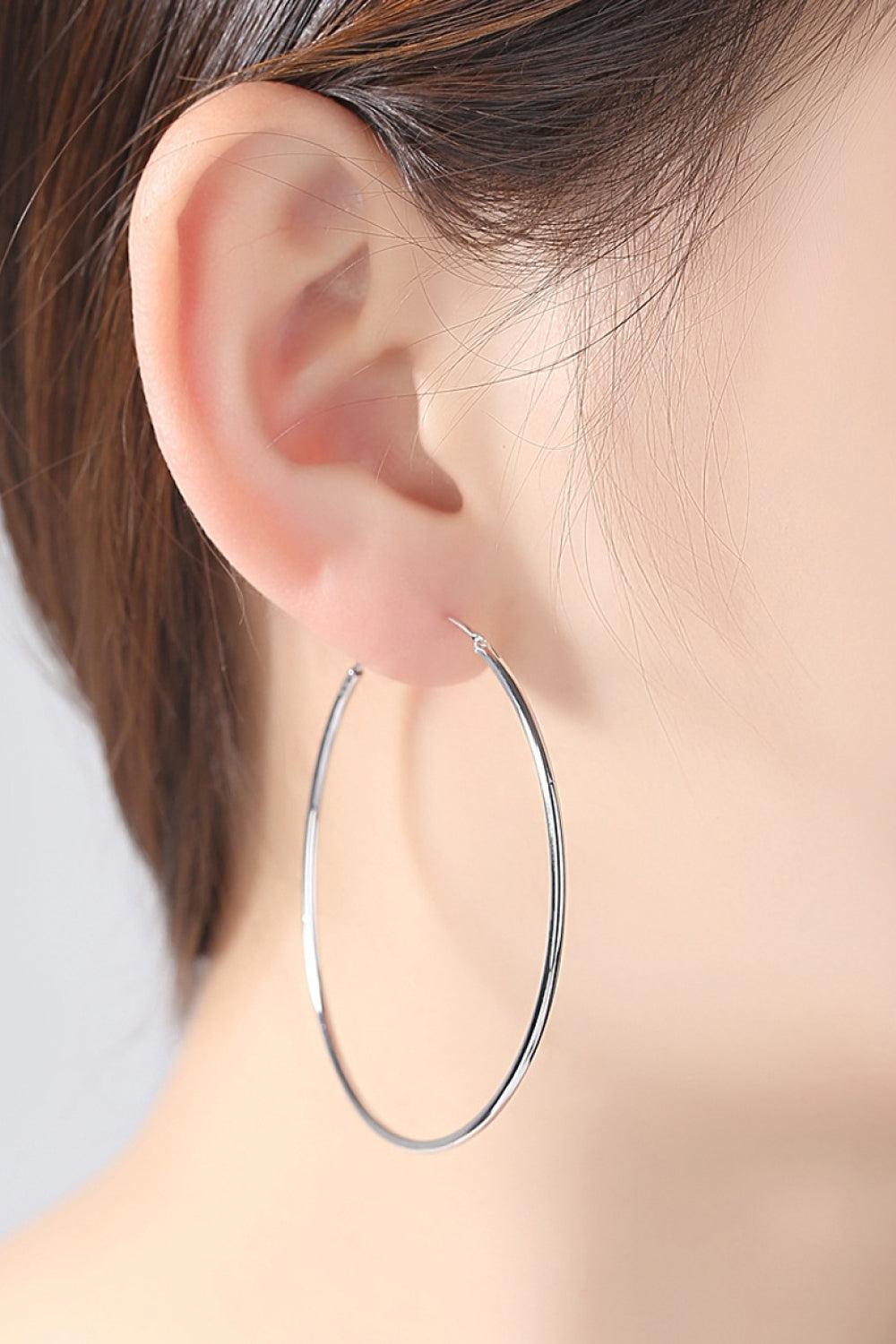 925 Sterling Silver Hoop Earrings BLUE ZONE PLANET