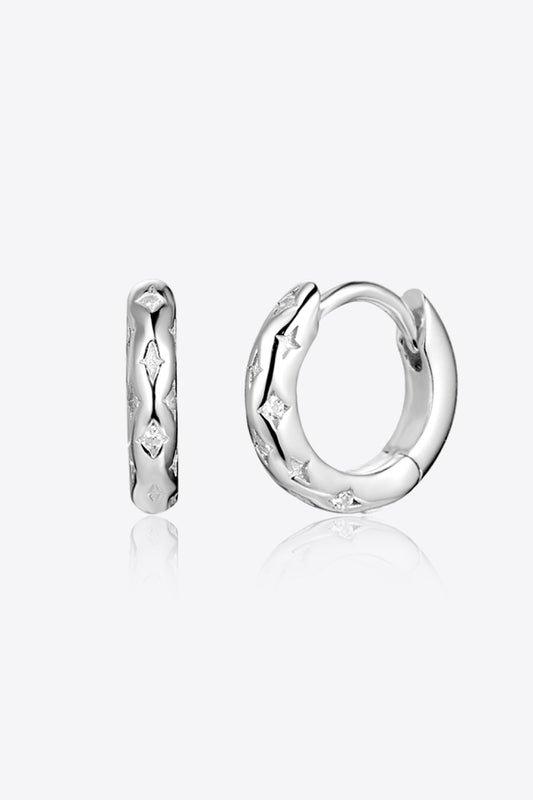 925 Sterling Silver Huggie Earrings BLUE ZONE PLANET