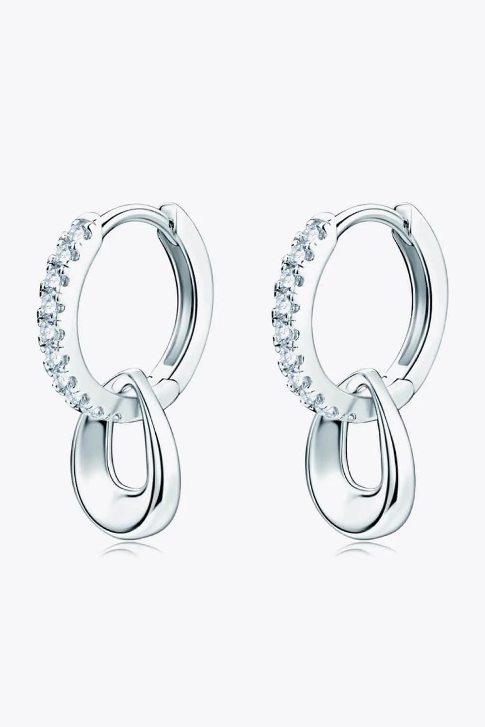 925 Sterling Silver Moissanite Double Hoop Earrings BLUE ZONE PLANET