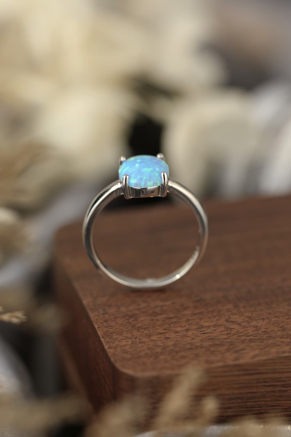 925 Sterling Silver Opal Solitaire Ring BLUE ZONE PLANET