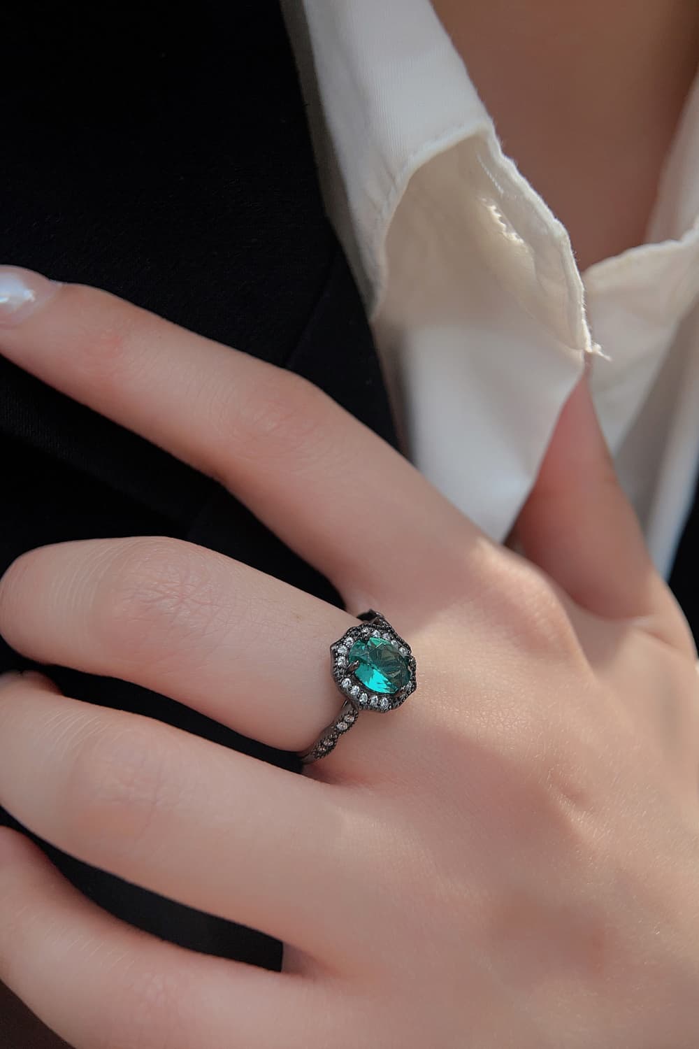 925 Sterling Silver Paraiba Tourmaline 4-Prong Ring BLUE ZONE PLANET