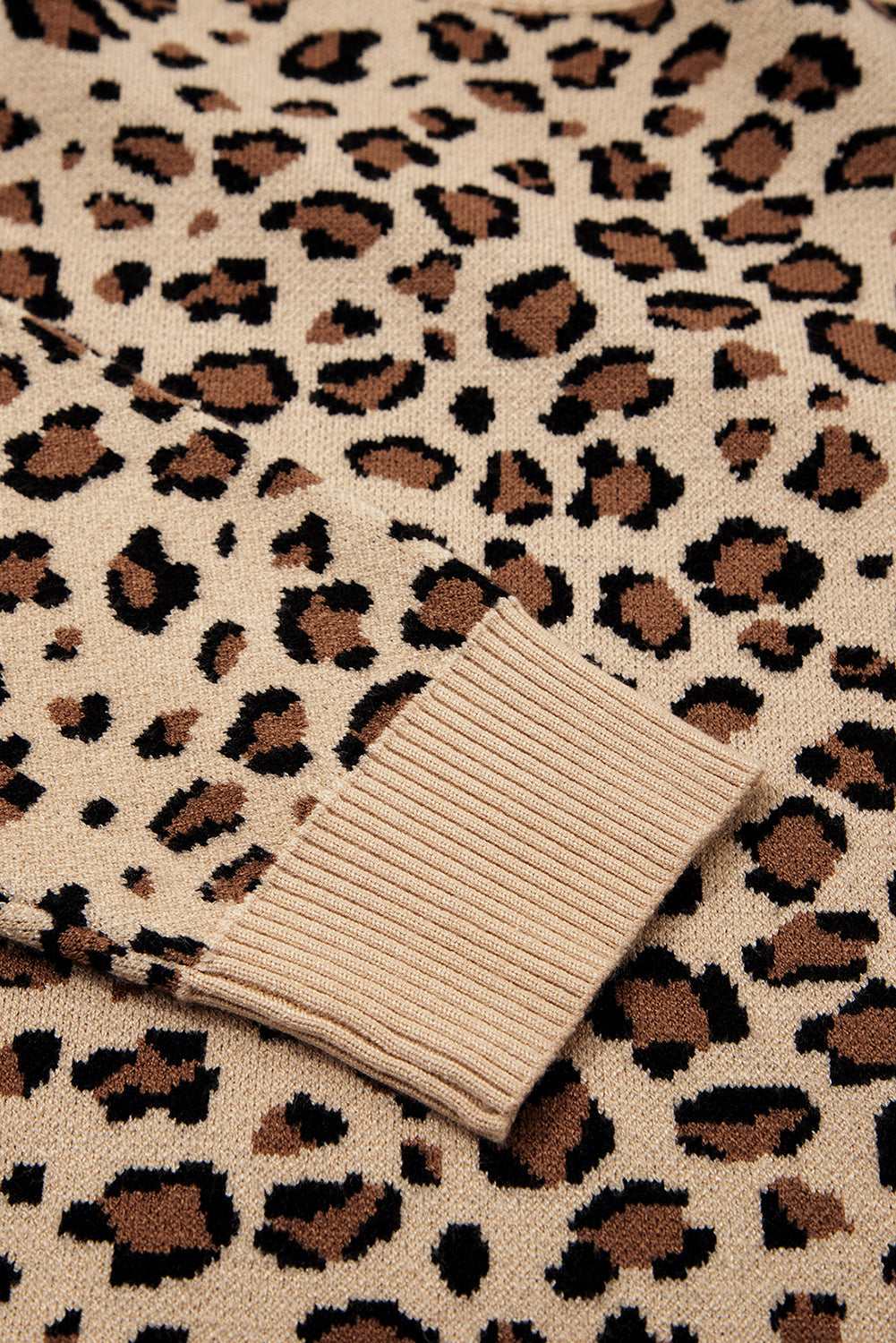 Khaki Leopard Print Dolman Sleeve Sweater-TOPS / DRESSES-[Adult]-[Female]-2022 Online Blue Zone Planet
