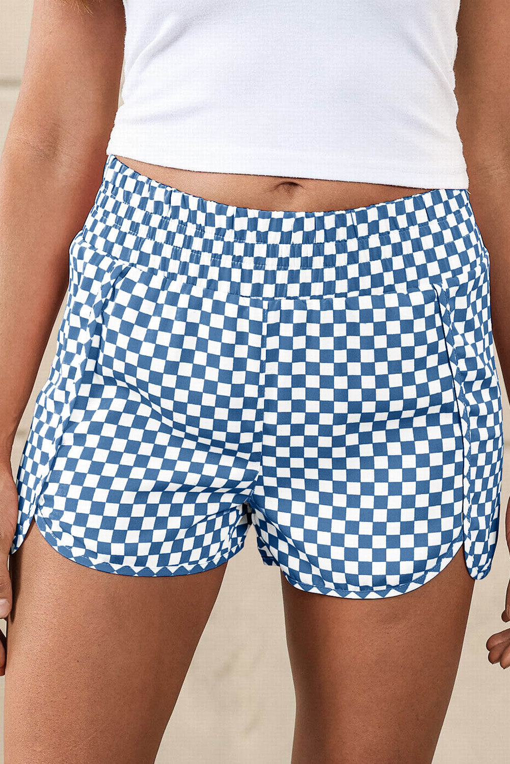 Blue Leopard High Waisted Athletic Shorts-Bottoms/Casual Shorts-[Adult]-[Female]-Blue-S-2022 Online Blue Zone Planet